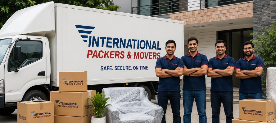 International Packers and Movers Gurgaon team completing a home relocation